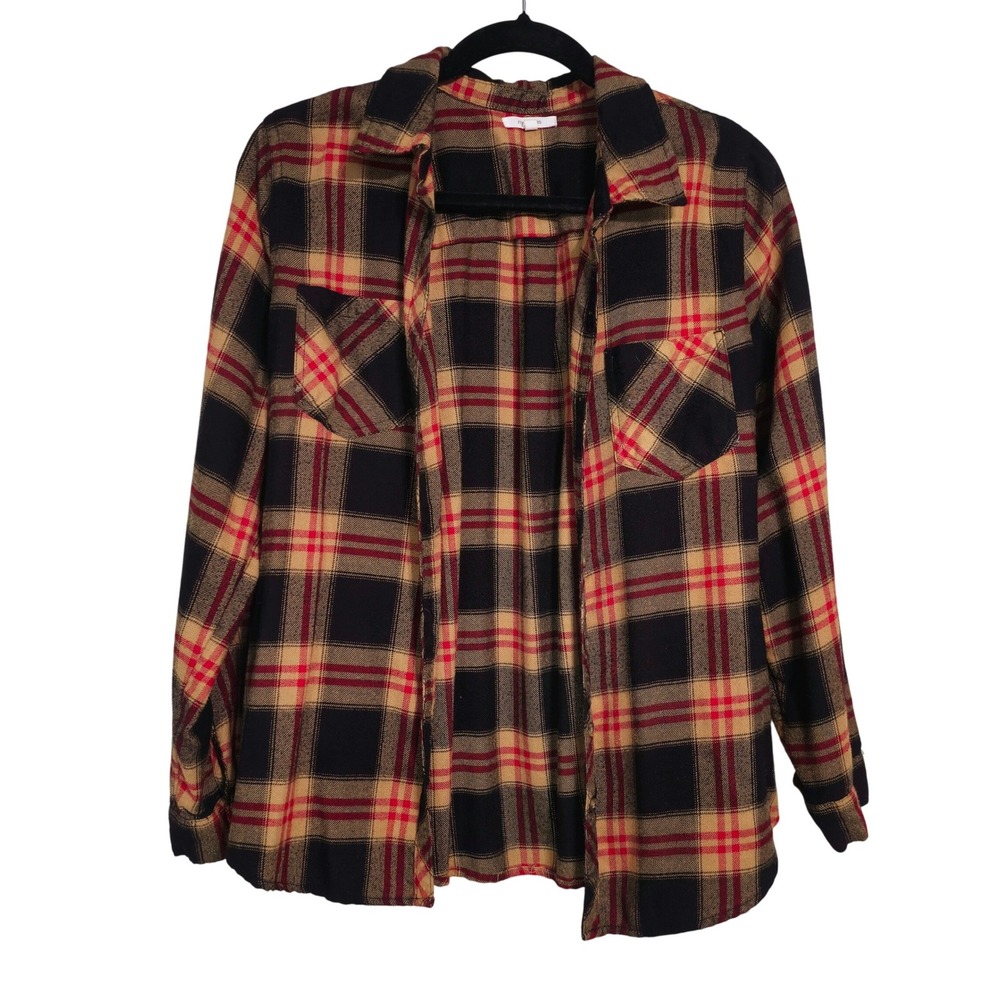 Maurices Plaid Flannel Button Down Long Sleeve Shirt Women's Size L EUC